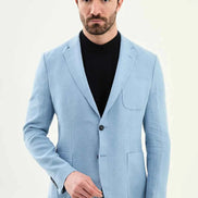 Abilene Baby Blue Linen Blazer