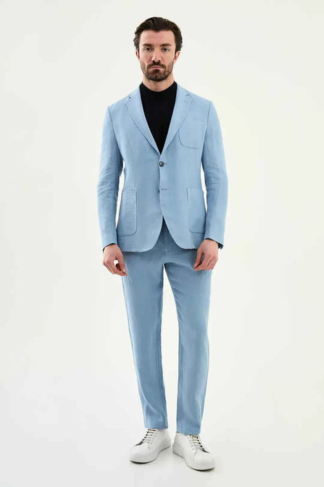 Abilene Baby Blue Linen Blazer