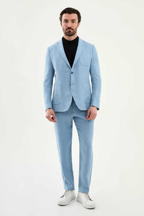 Abilene Baby Blue Linen Blazer