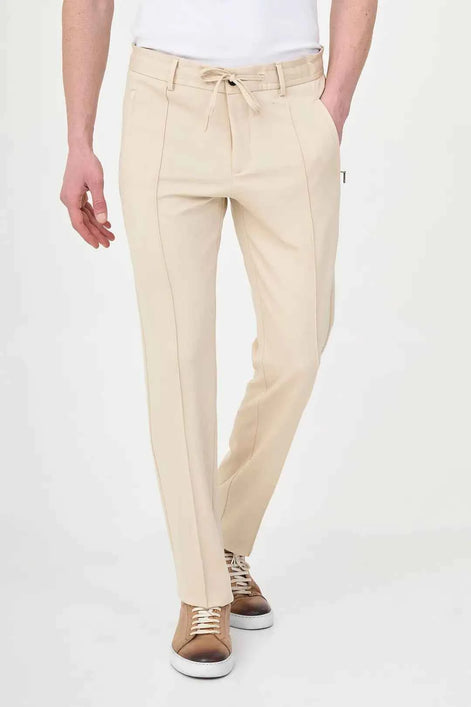 Abilene Beige Drawstring Waist Dress Pants