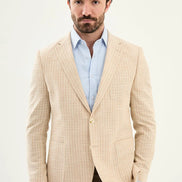 Abilene Beige Pinstripe Cotton Blazer