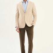 Abilene Beige Pinstripe Cotton Blazer
