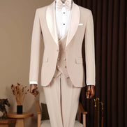 Beige Slim Fit Tuxedo