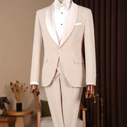 Beige Slim Fit Tuxedo