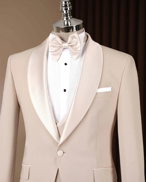 Beige Slim Fit Tuxedo