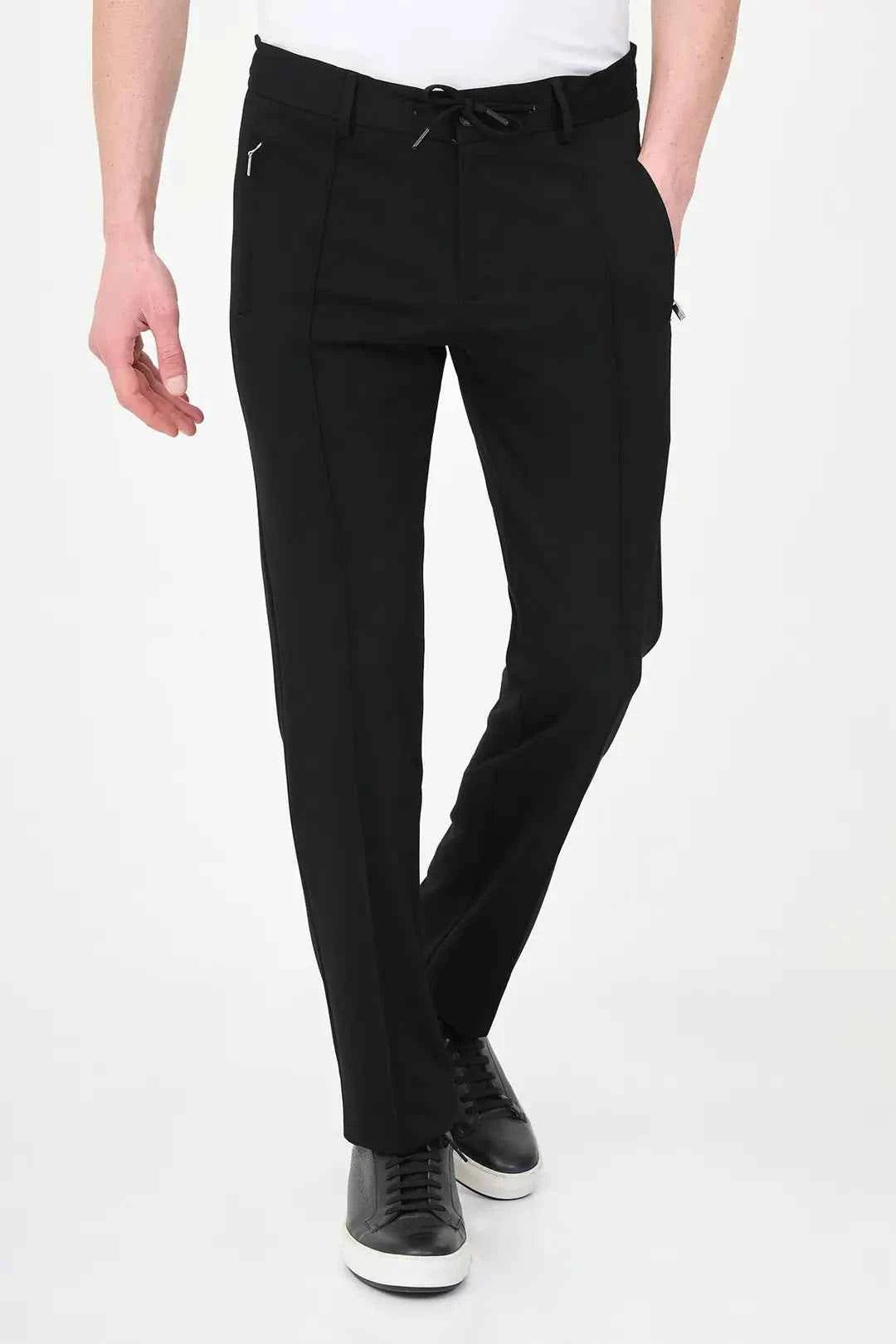 Abilene Black Drawstring Waist Dress Pants