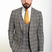 Abilene Black Glen Plaid Three Piece Suit