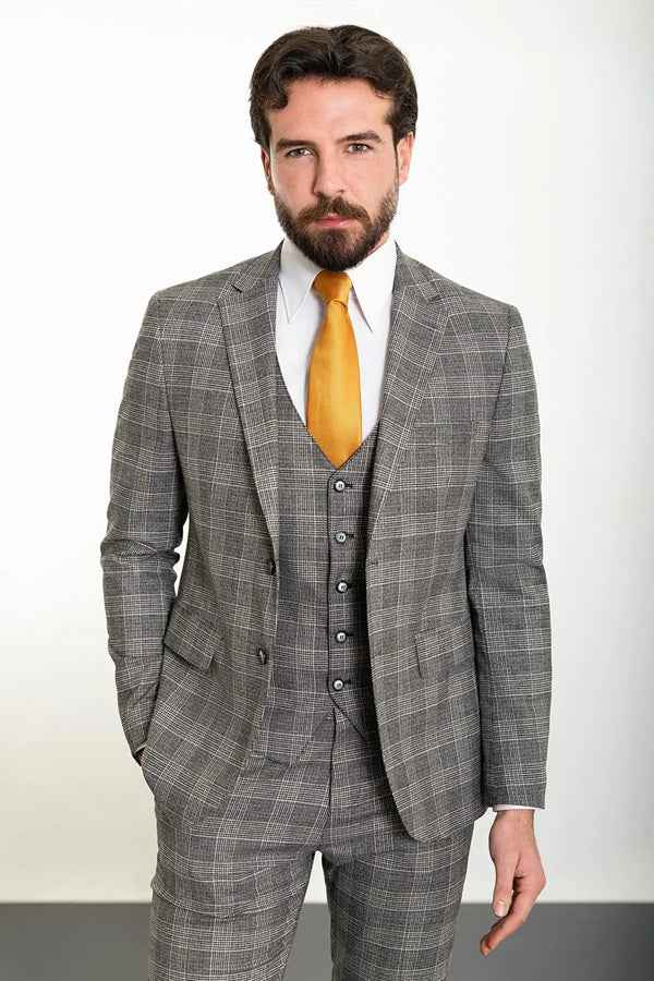 Abilene Black Glen Plaid Three Piece Suit