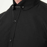 Abilene Black Slim Fit Long Sleeve Pin Collar Dress Shirt