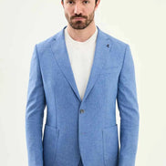 Abilene Blue Crosshatch Linen Suit