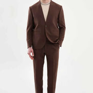 Abilene Brown Collarless Suit