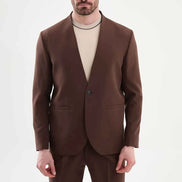 Abilene Brown Collarless Suit