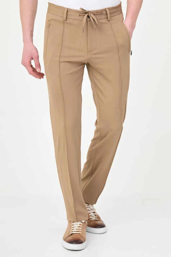 Abilene Brown Drawstring Waist Dress Pants