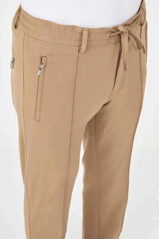 Abilene Brown Drawstring Waist Dress Pants