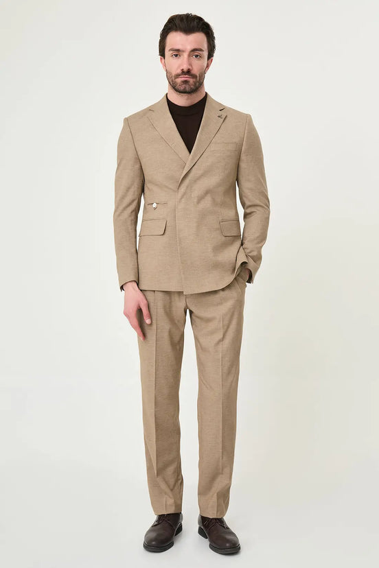 Abilene Brown Hidden Button Double Breasted Suit