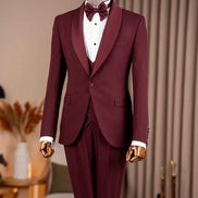Abilene Burgundy Slim Fit Tuxedo