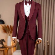 Abilene Burgundy Slim Fit Tuxedo