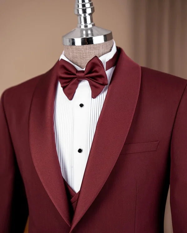 Abilene Burgundy Slim Fit Tuxedo