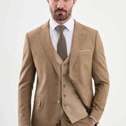 Abilene Camel Slim Fit Cotton Suit