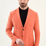 Abilene Coral Linen Blazer