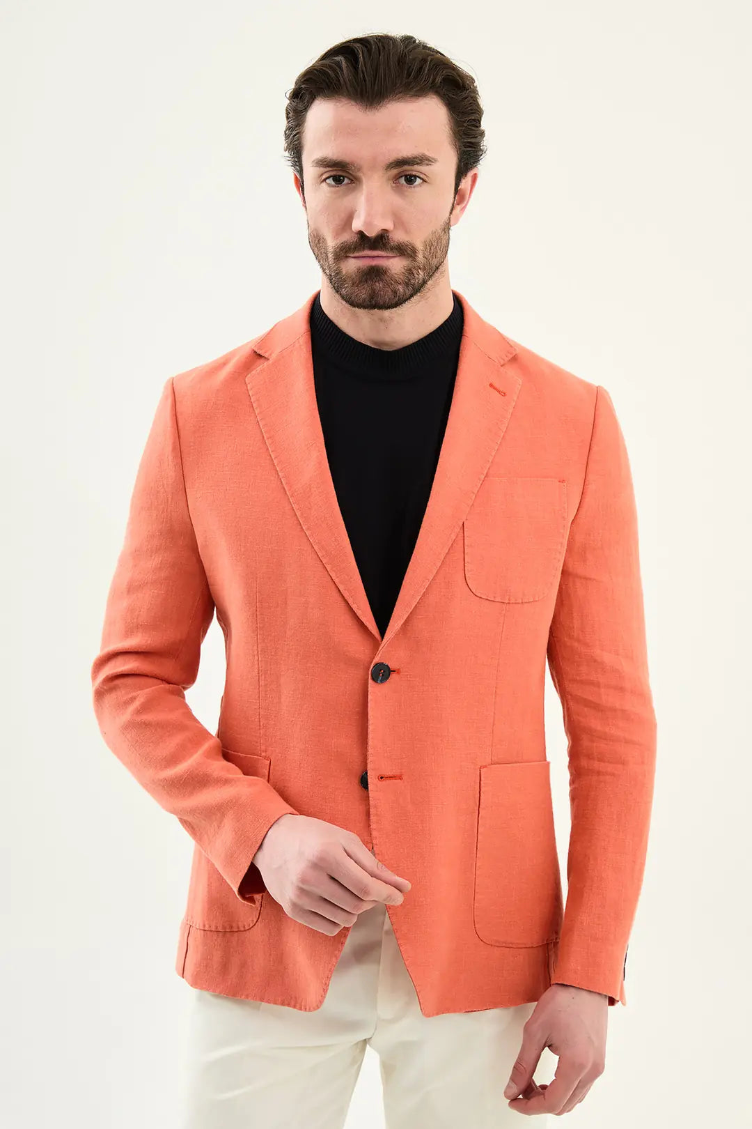 Abilene Coral Linen Blazer