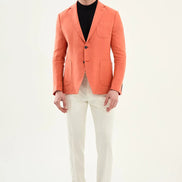 Abilene Coral Linen Blazer