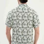 Abilene Green Abstract Floral Print Short Sleeve Shirt