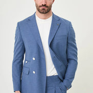 Abilene Indigo Hidden Button Double Breasted Suit