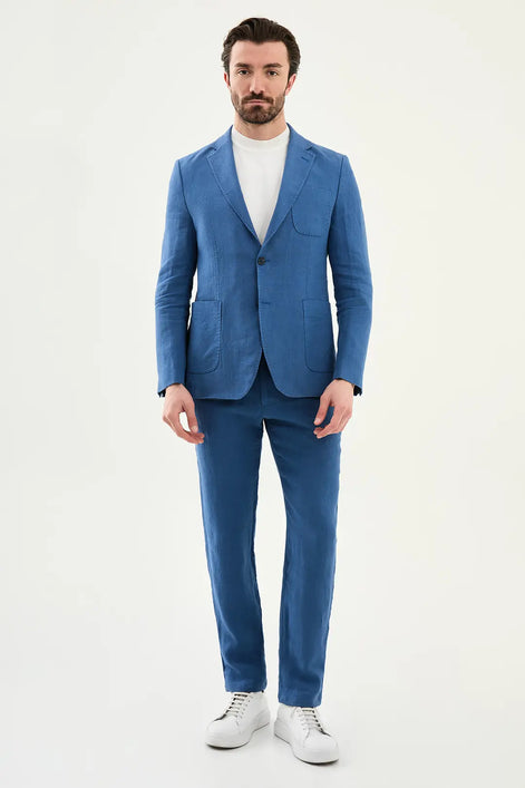 Abilene Indigo Linen Blazer