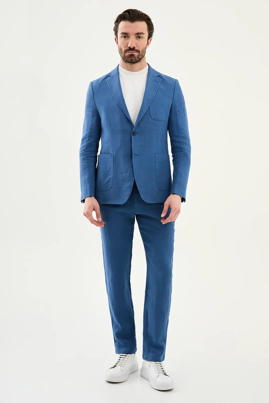 Abilene Indigo Linen Blazer