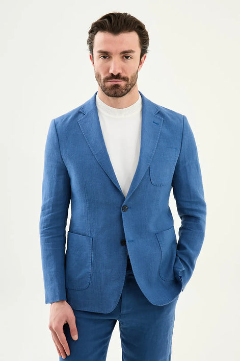 Abilene Indigo Linen Blazer