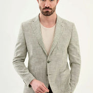 Abilene Khaki Pinstripe Cotton Blazer