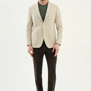 Abilene Khaki Plaid Cotton Blazer