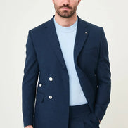 Abilene Navy Blue Hidden Button Double Breasted Suit