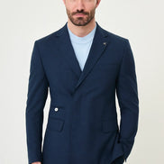 Abilene Navy Blue Hidden Button Double Breasted Suit