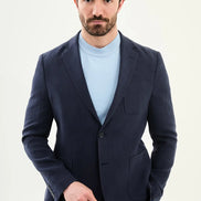 Abilene Navy Blue Linen Blazer