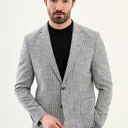 Abilene Navy Blue Pinstripe Cotton Blazer