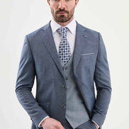 Abilene Navy Blue Slim Fit Cotton Suit