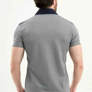 Abilene Navy Blue Slim Fit Short Sleeve Pique Polo Shirt