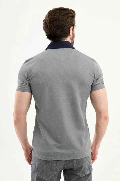 Abilene Navy Blue Slim Fit Short Sleeve Pique Polo Shirt