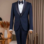Abilene Navy Blue Slim Fit Tuxedo
