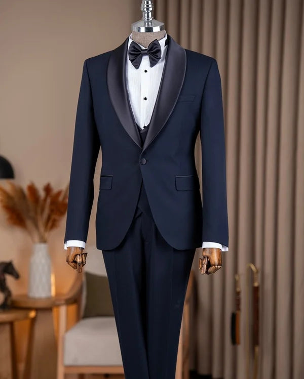 Abilene Navy Blue Slim Fit Tuxedo