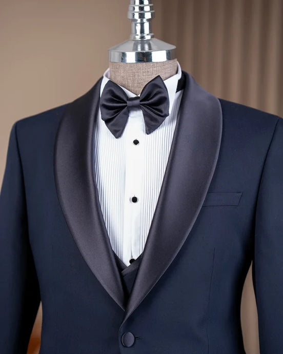 Abilene Navy Blue Slim Fit Tuxedo