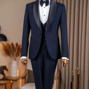 Abilene Navy Blue Slim Fit Tuxedo