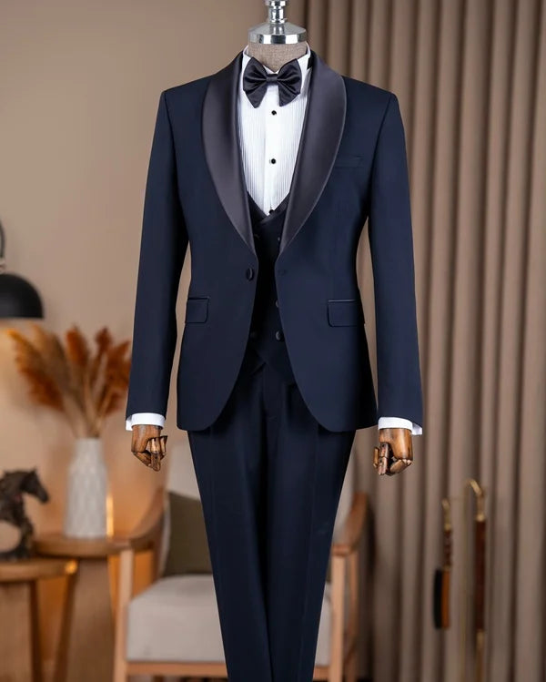 Abilene Navy Blue Slim Fit Tuxedo