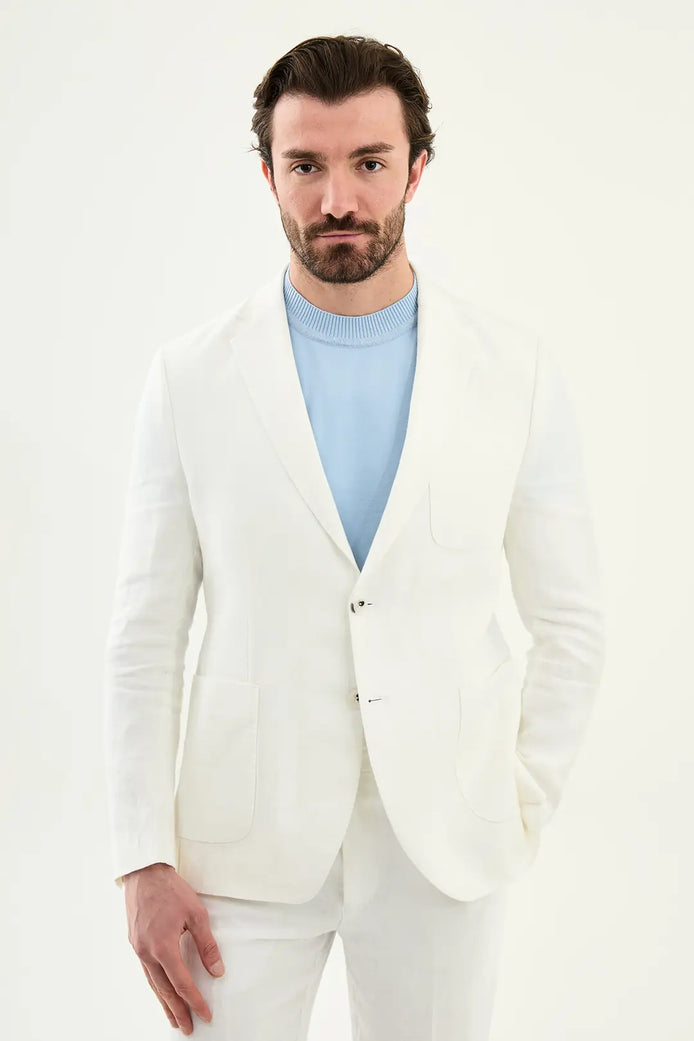 Abilene Off White Linen Blazer