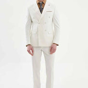 Abilene Off White Pinstripe Double Breasted Suit