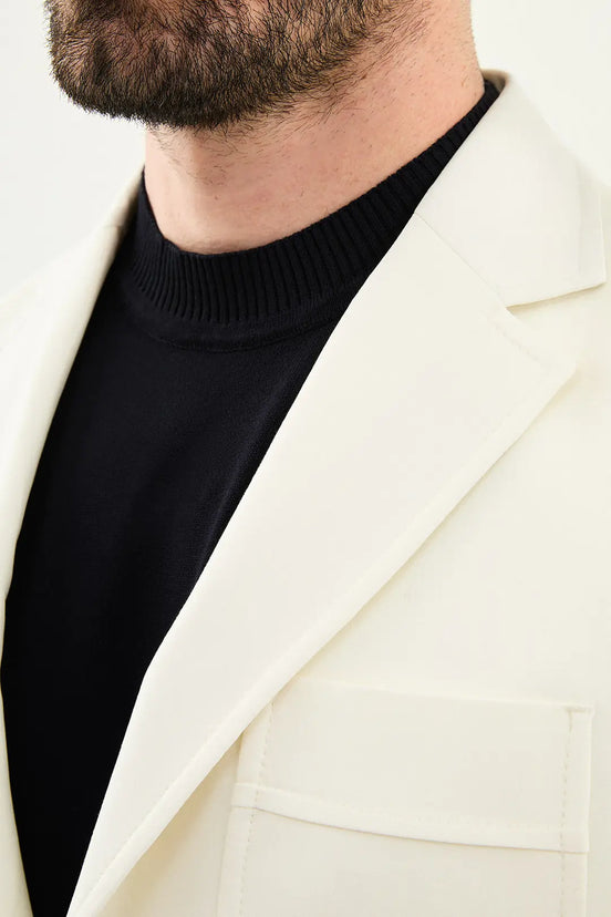 Abilene Off White Slim Fit Blazer