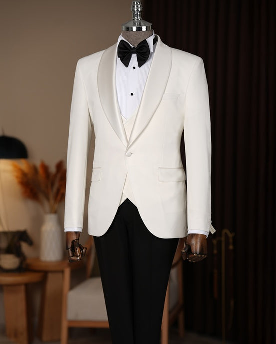 Abilene Off White Slim Fit Tuxedo