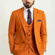 Abilene Orange Slim Fit Wool Suit